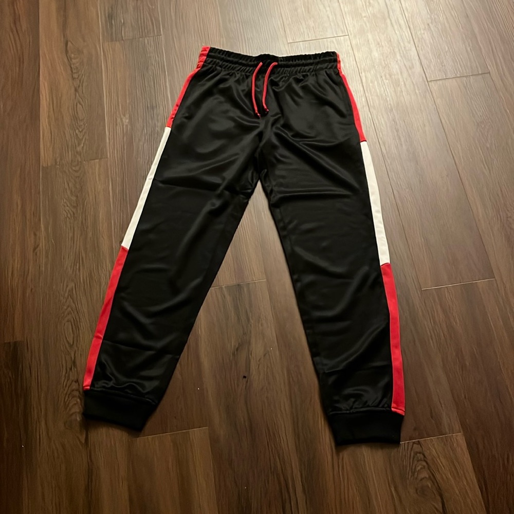 Black,Red, and White Q7 Athletic Kids Joggers